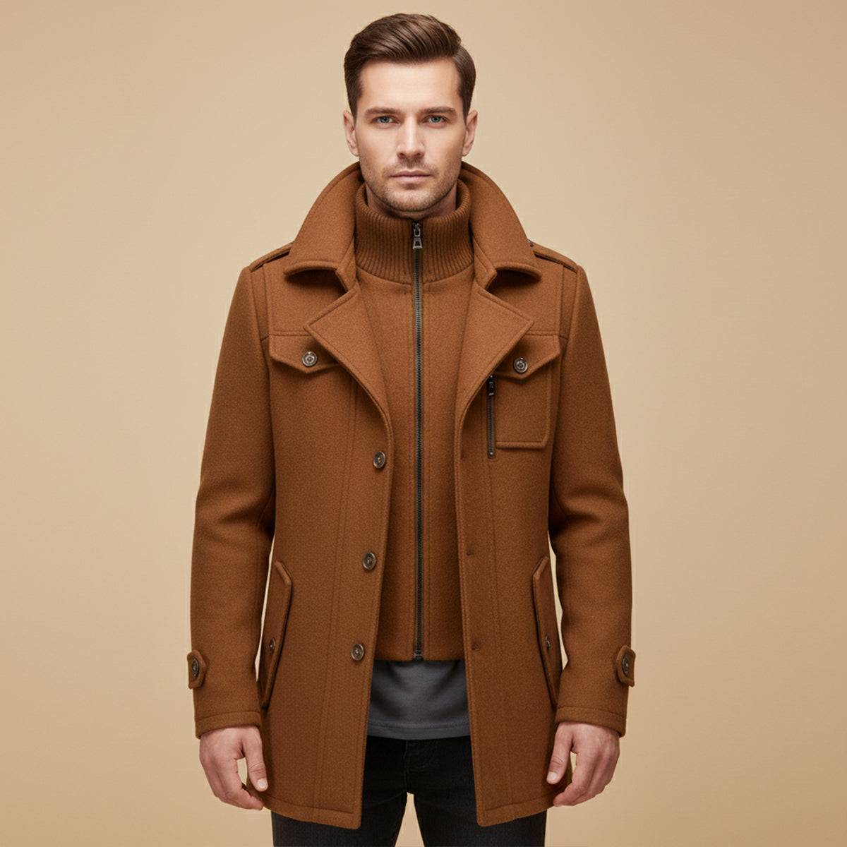 The Somerset Men's Elegant Winter Wool Blend Coat