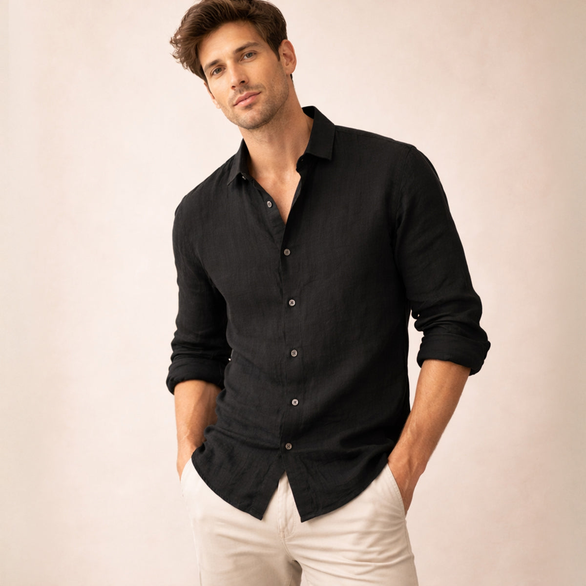 The Prague Men’s Classic Lightweight Button-Up Shirt