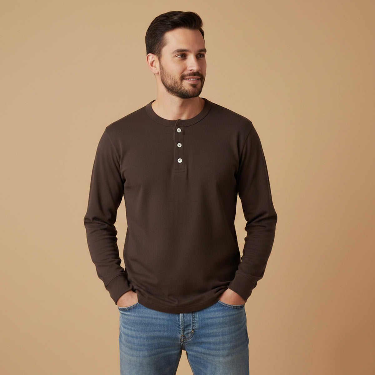 The Tuscany Men’s Classic Cotton Casual Henley Shirt