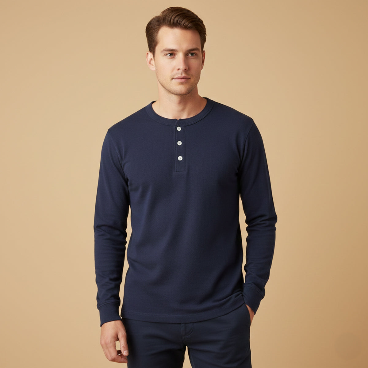 The Umbria Men’s Lightweight Cotton Casual Henley Shirt