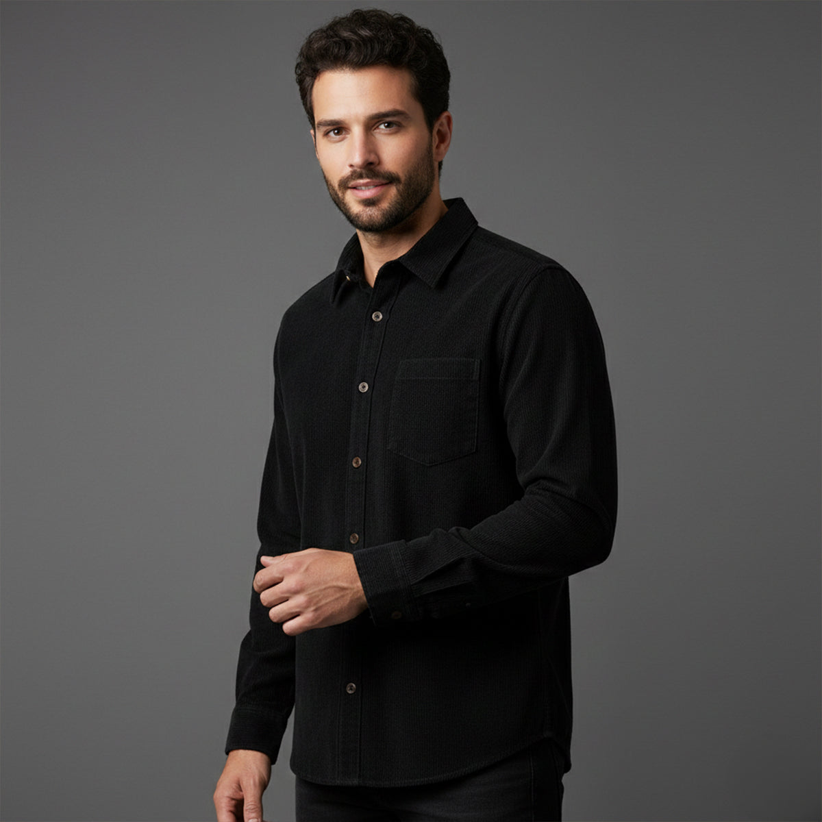 The Appenzell Men’s Solid Colour Casual Corduroy Shirt