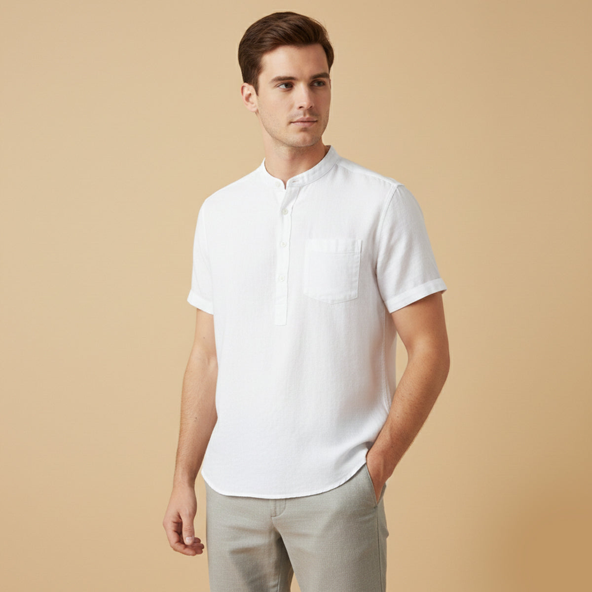 The Hyde Park Men’s Casual Summer Basic Shirt with Chest Pocket