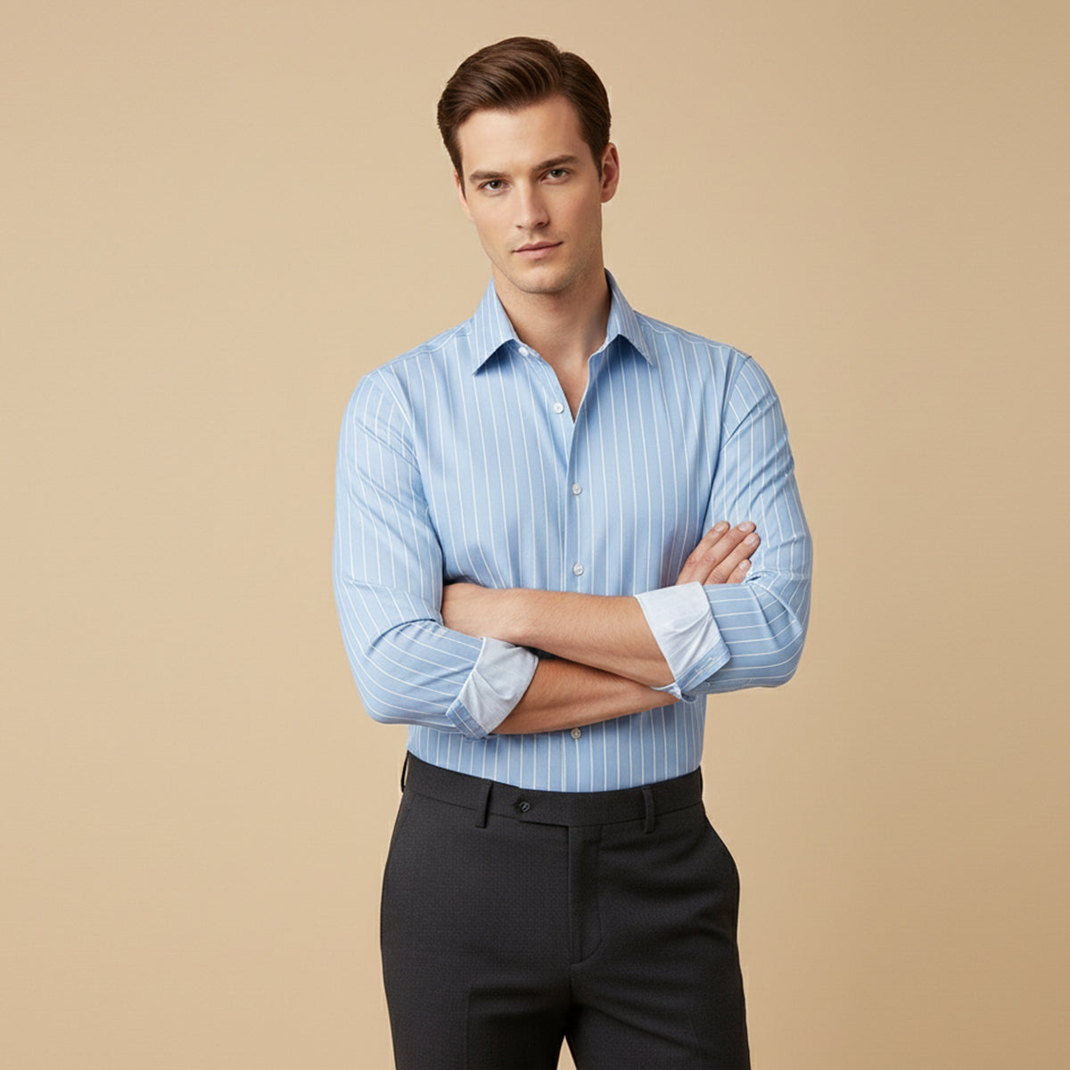 The Amalfi Men’s Casual Slim Fit Striped Button-Up Shirt