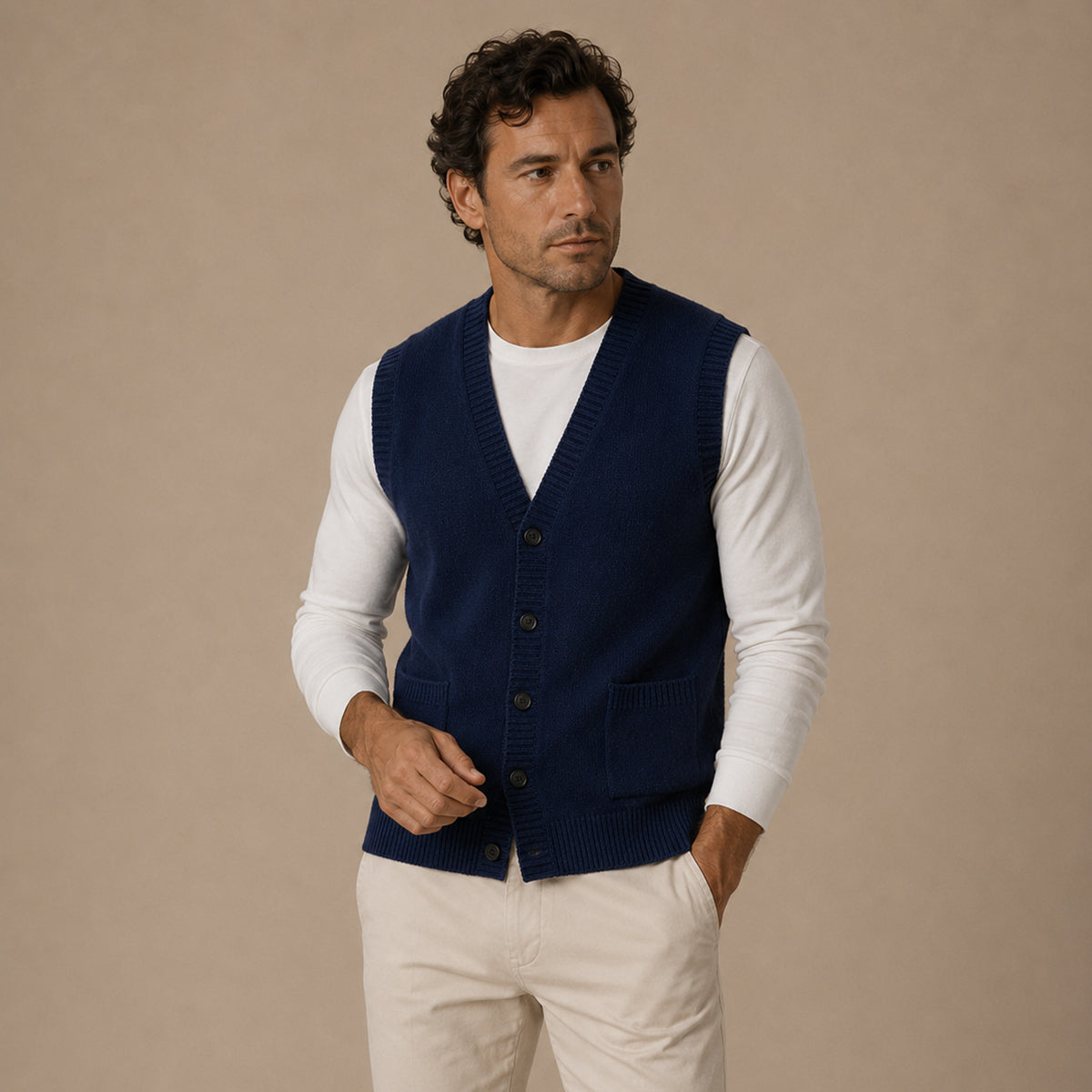 The Somerset Men’s Smart Casual Button Front Knit Vest