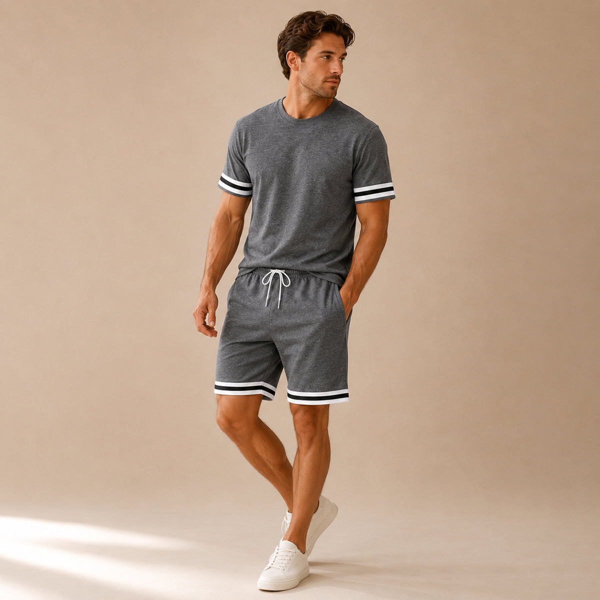 The Modena Men’s Trendy Summer Set – T-Shirt and Shorts