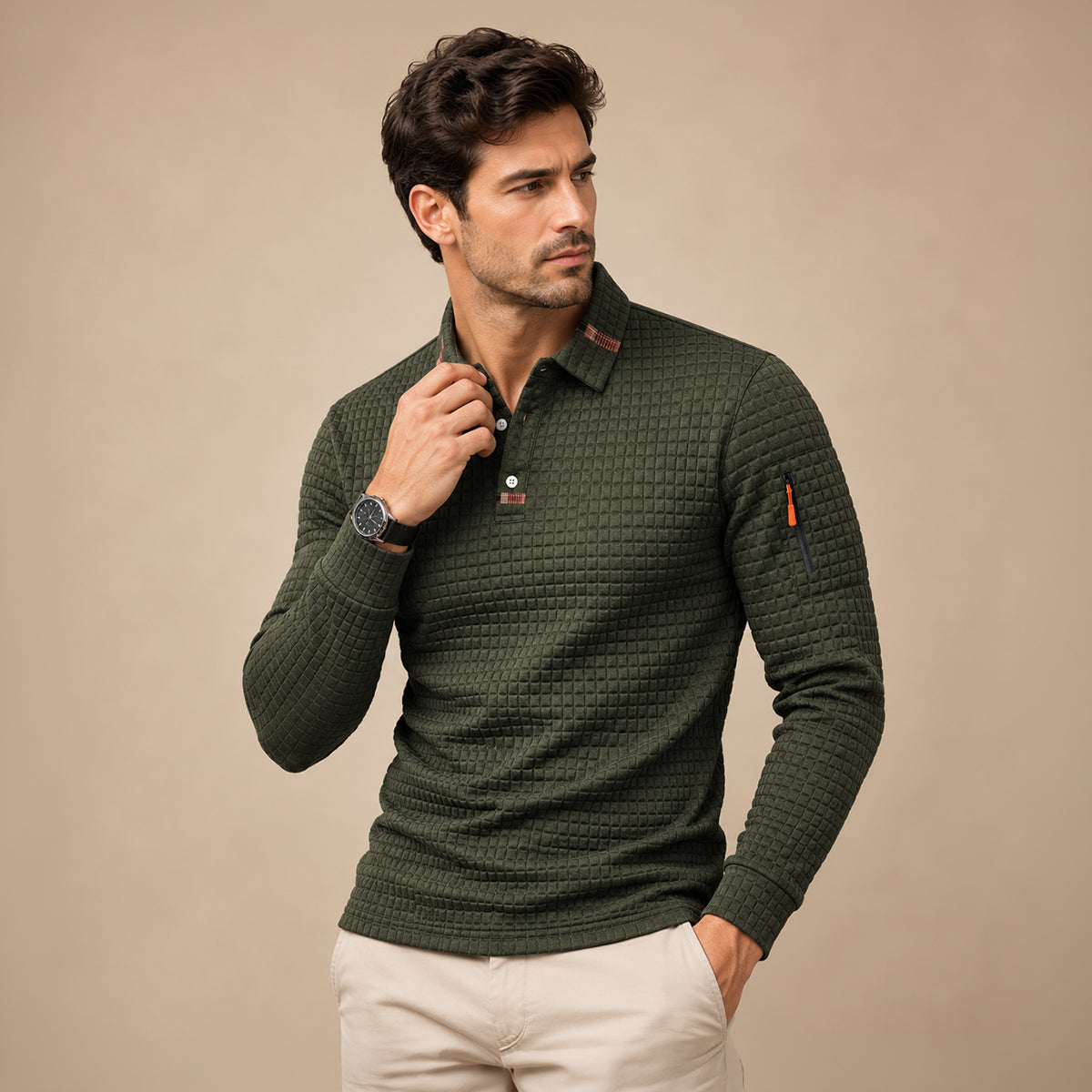 The Benevento Men’s Quick Dry Long Sleeve Golf Polo Shirt