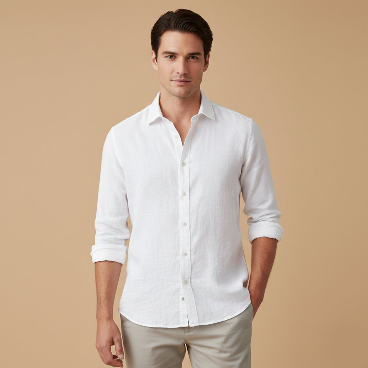 The Richmond Men’s Lightweight Cotton Linen Button-Up Shirt