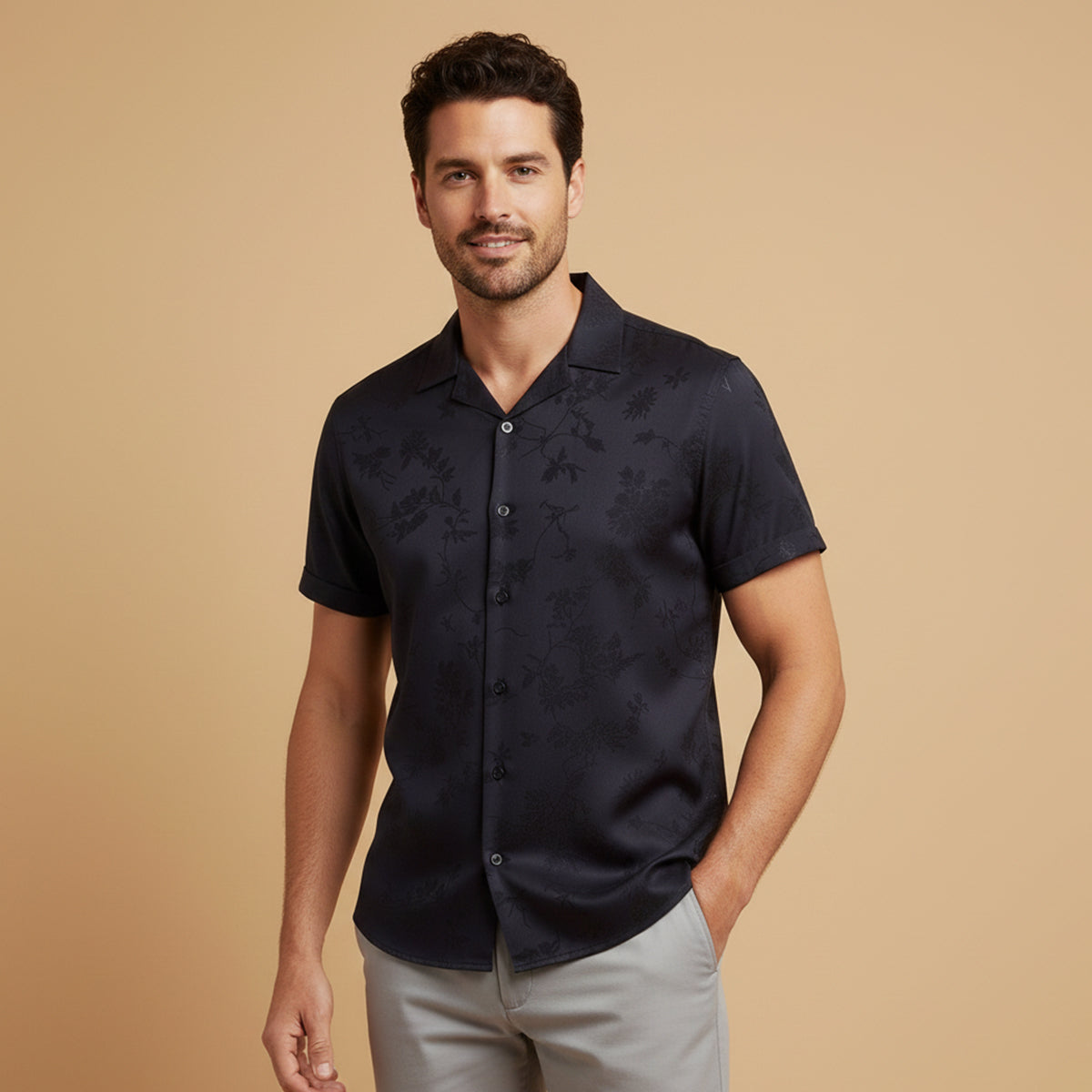 The Hawthorn Satin Shirt for Men