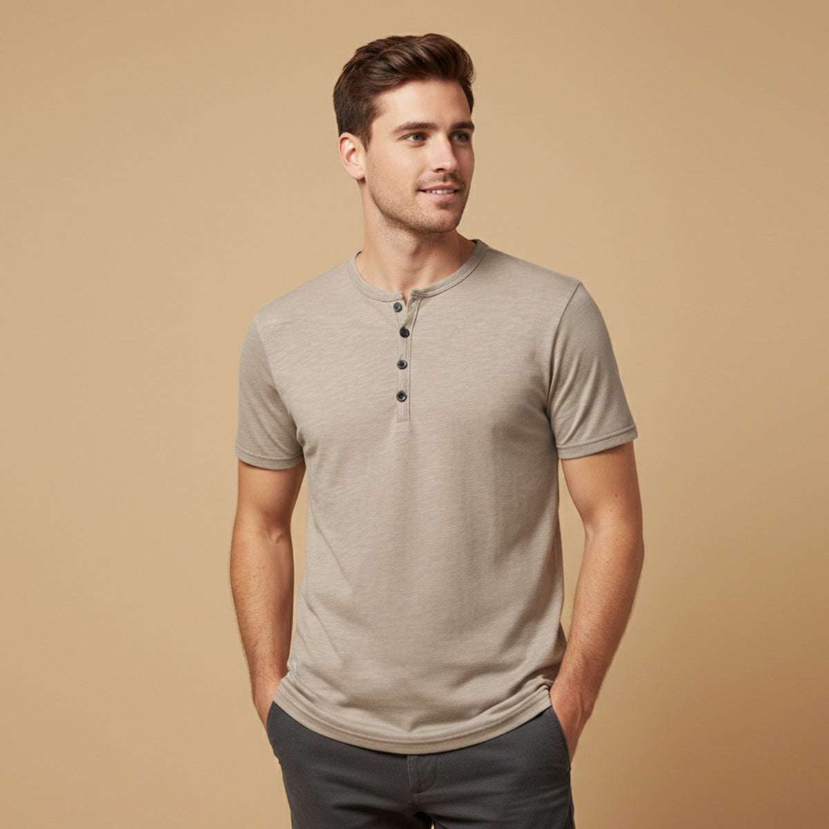 The Windsor Men’s Casual Henley Collar Summer T-Shirt