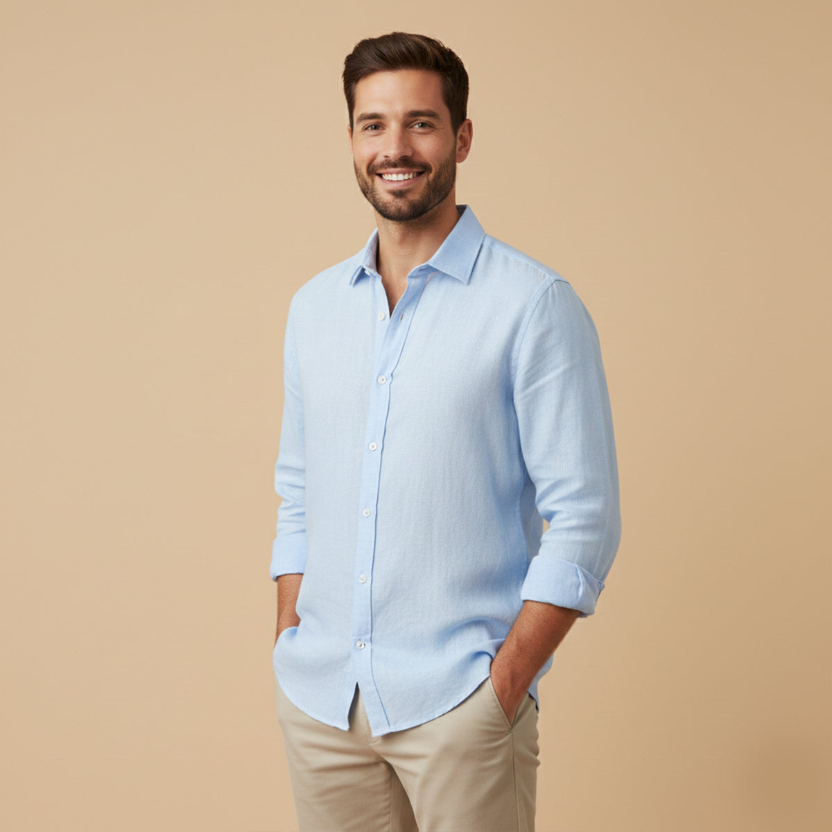 The Carlisle Men’s Breathable Relaxed Fit Cotton Linen Shirt