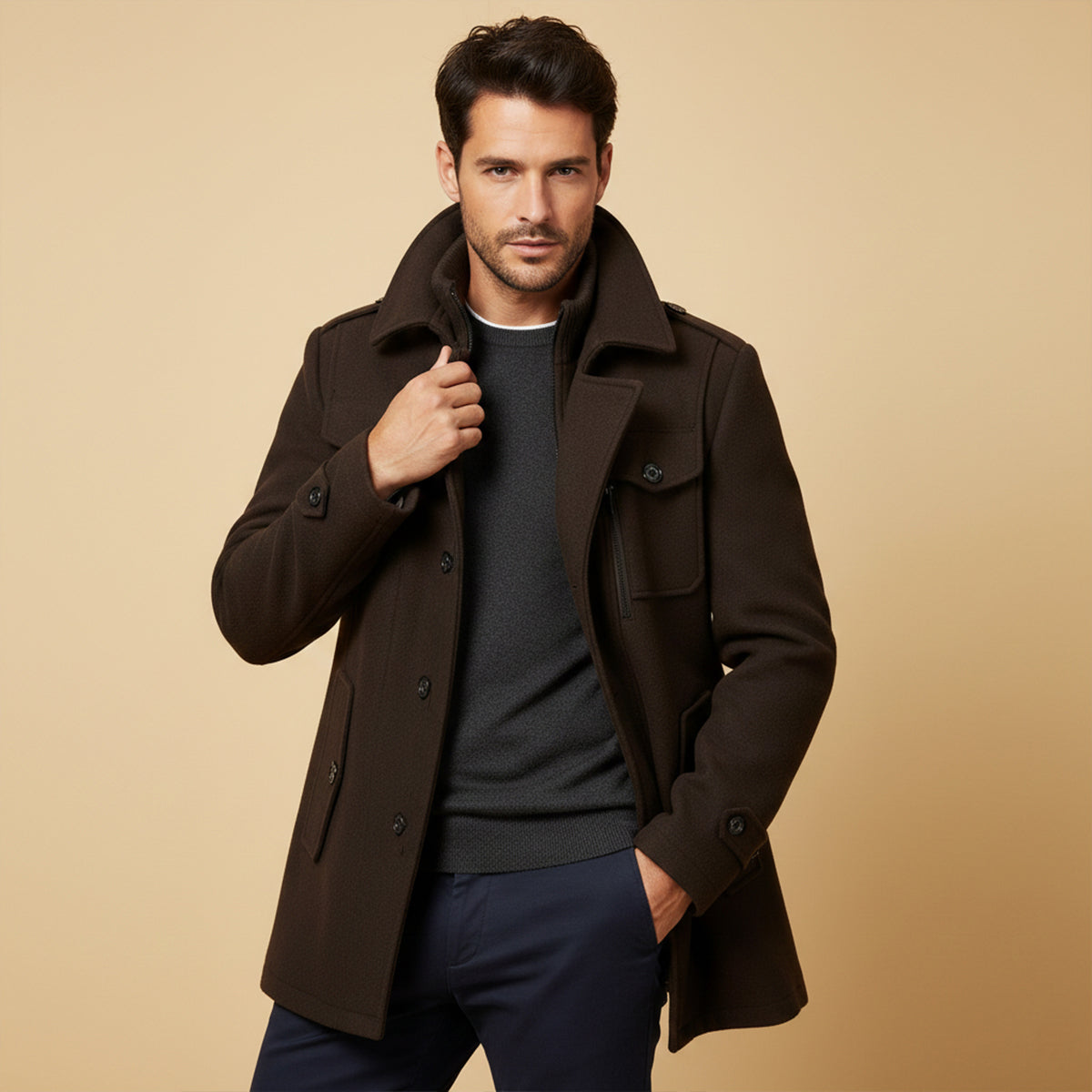The Somerset Men's Elegant Winter Wool Blend Coat