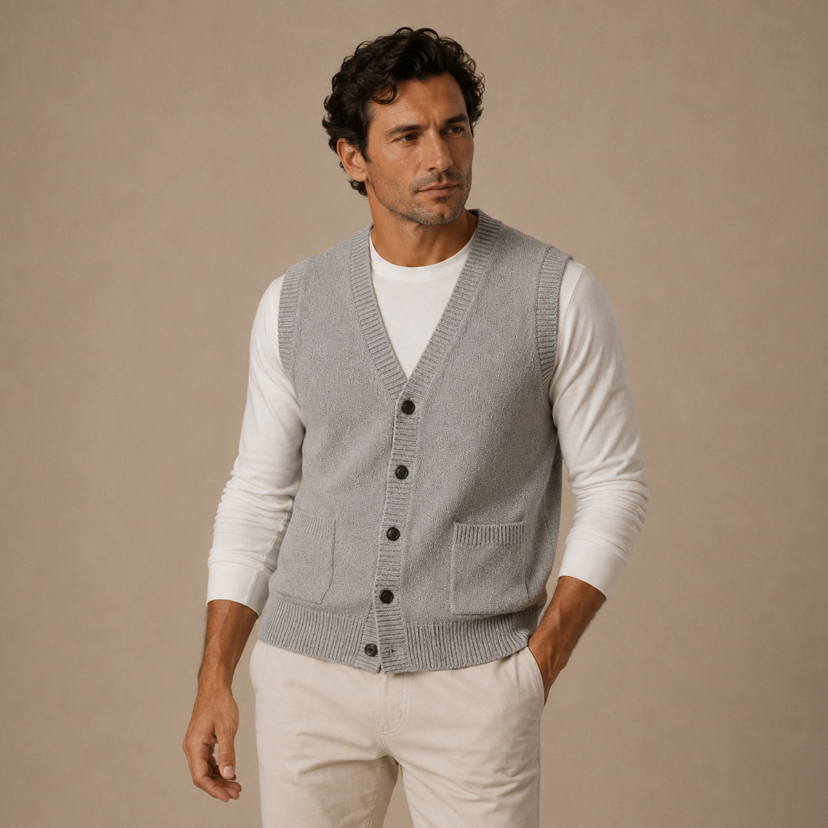 The Somerset Men’s Smart Casual Button Front Knit Vest