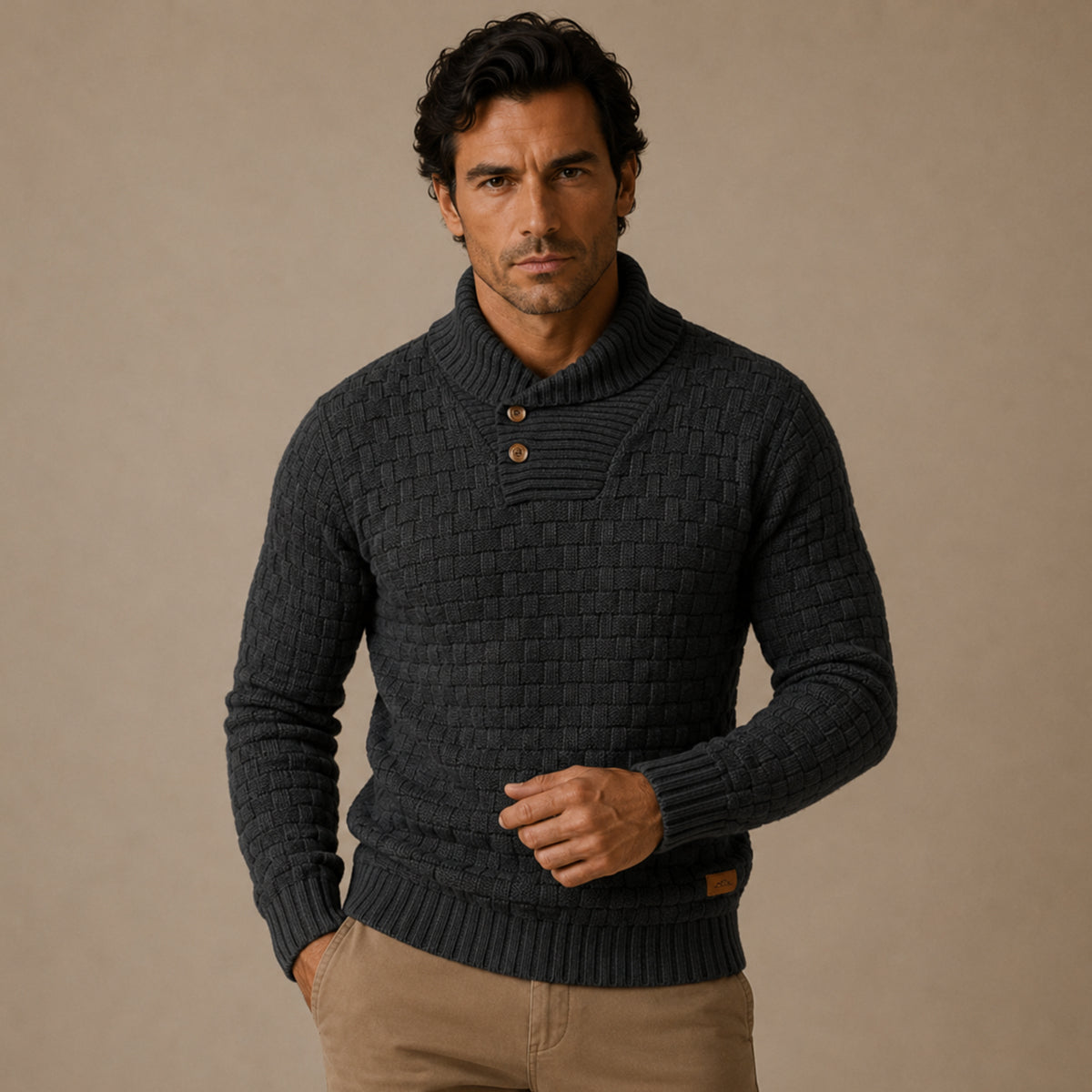 The Stirling Men's Textured Knit Winter Sweater