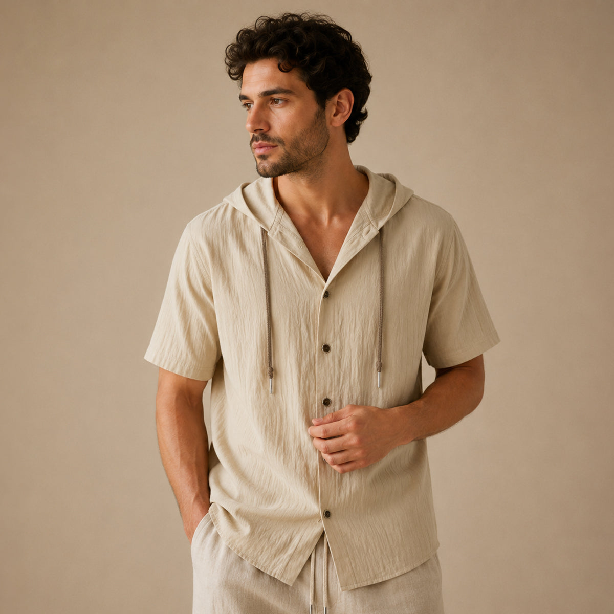 The Fairhaven Ridge Men’s Lightweight Hooded Cotton Linen Shirt