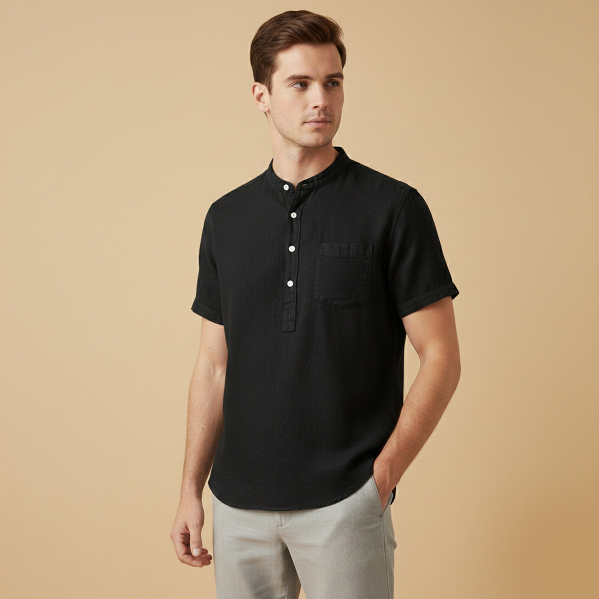 The Hyde Park Men’s Casual Summer Basic Shirt with Chest Pocket