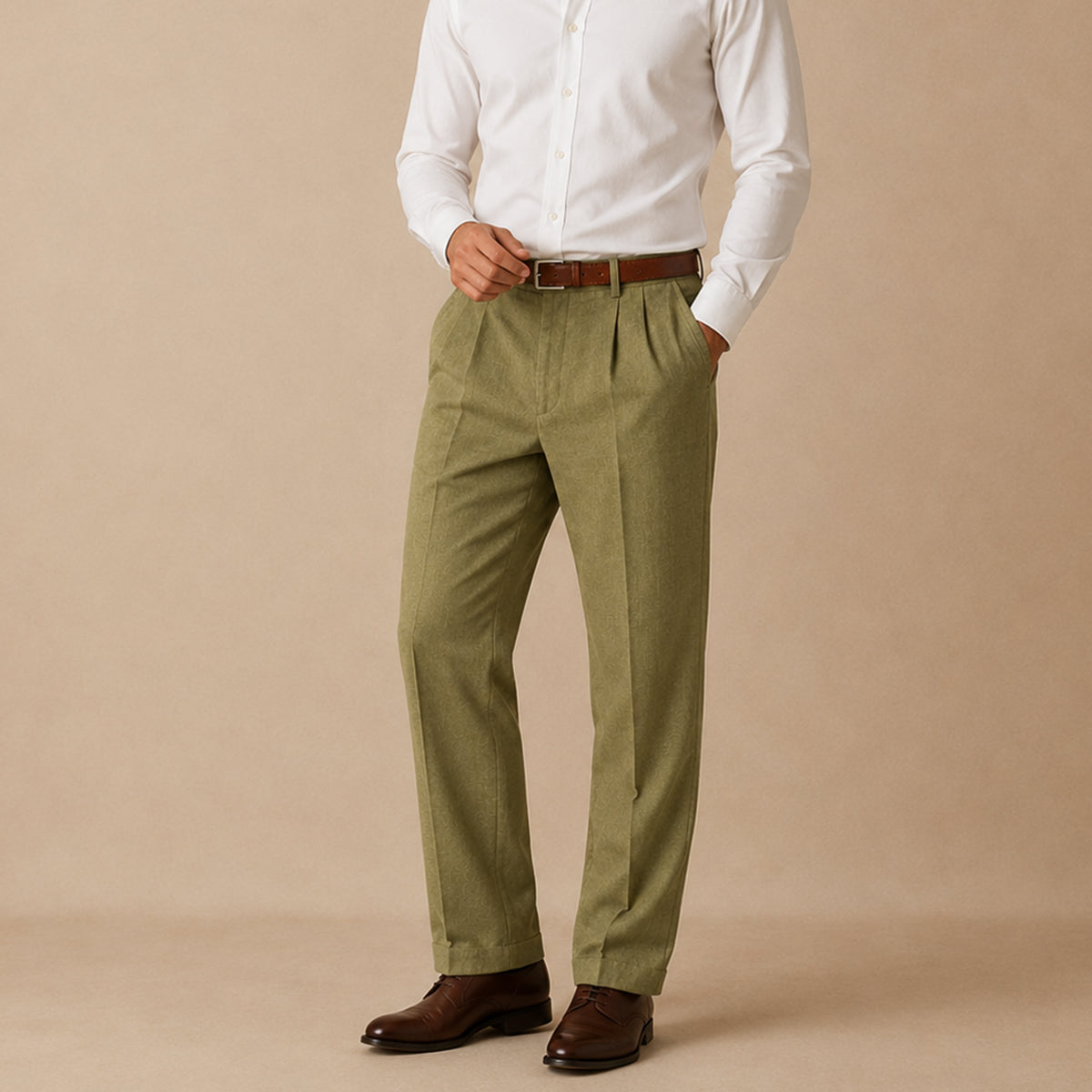The Millhaven Men's Vintage Casual Pleated Straight Pants