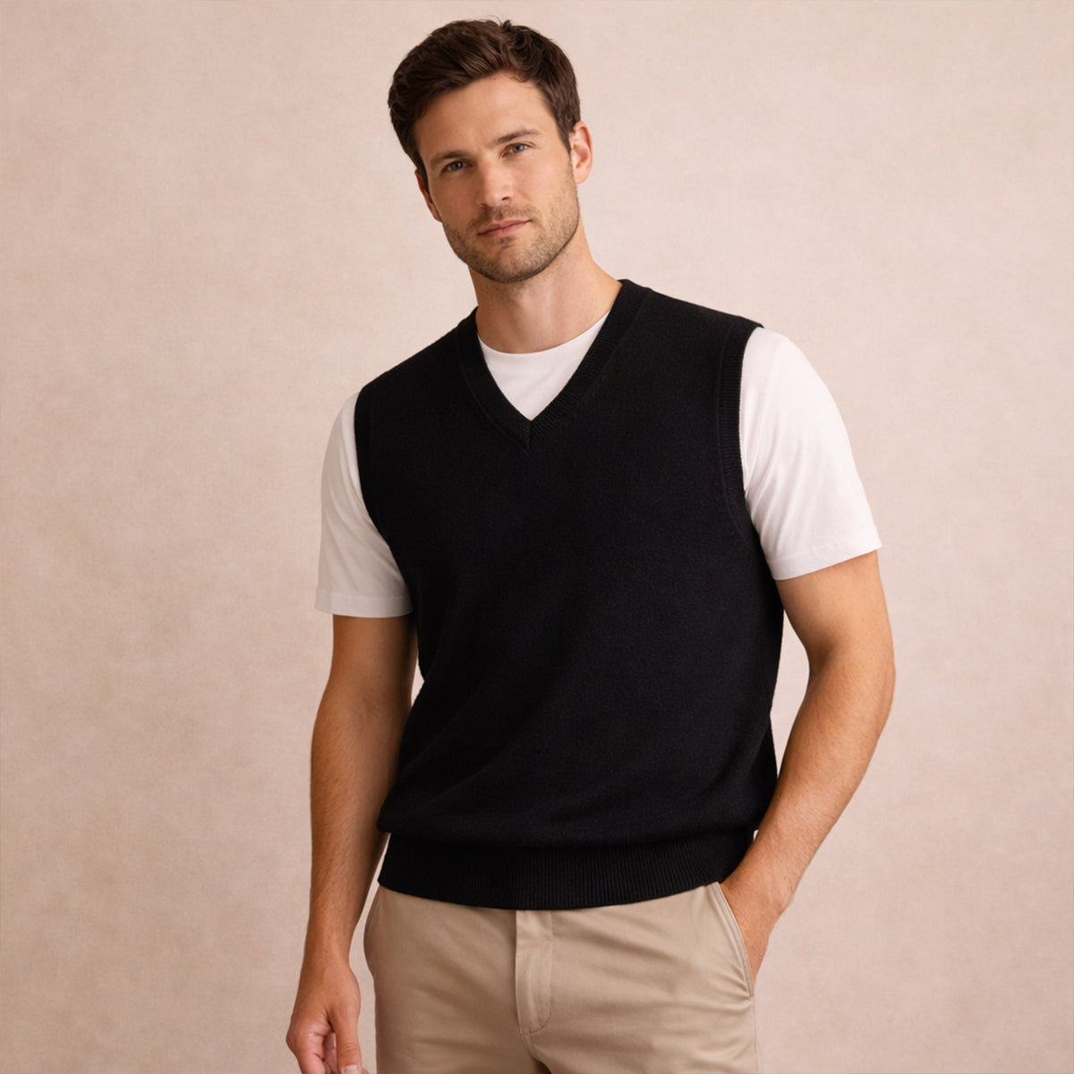 The Riverdale Men’s V Neck Sleeveless Knit Vest for Layered Look