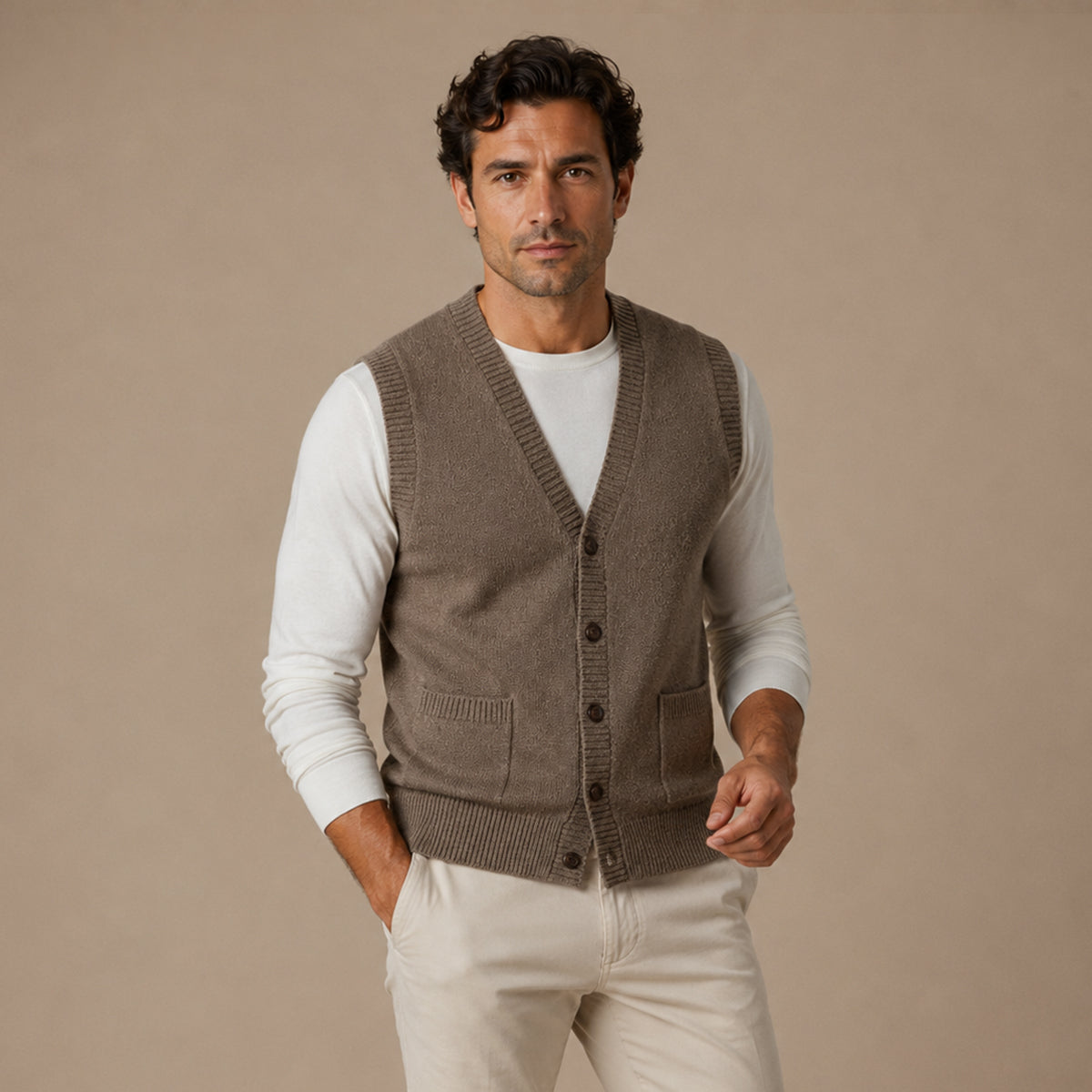 The Somerset Men’s Smart Casual Button Front Knit Vest