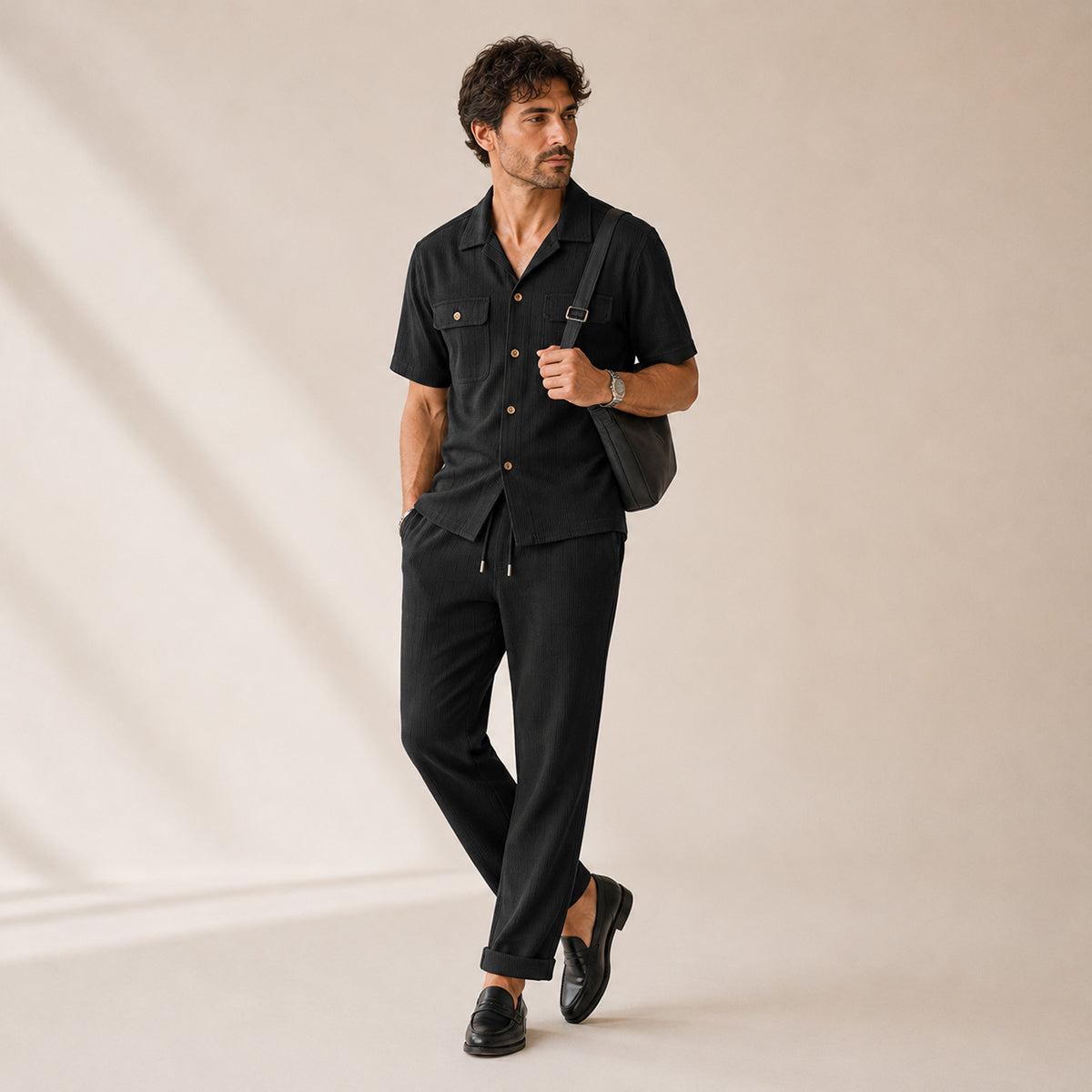 The Edgemont Men’s Casual Button-Up Shirt & Pants Set
