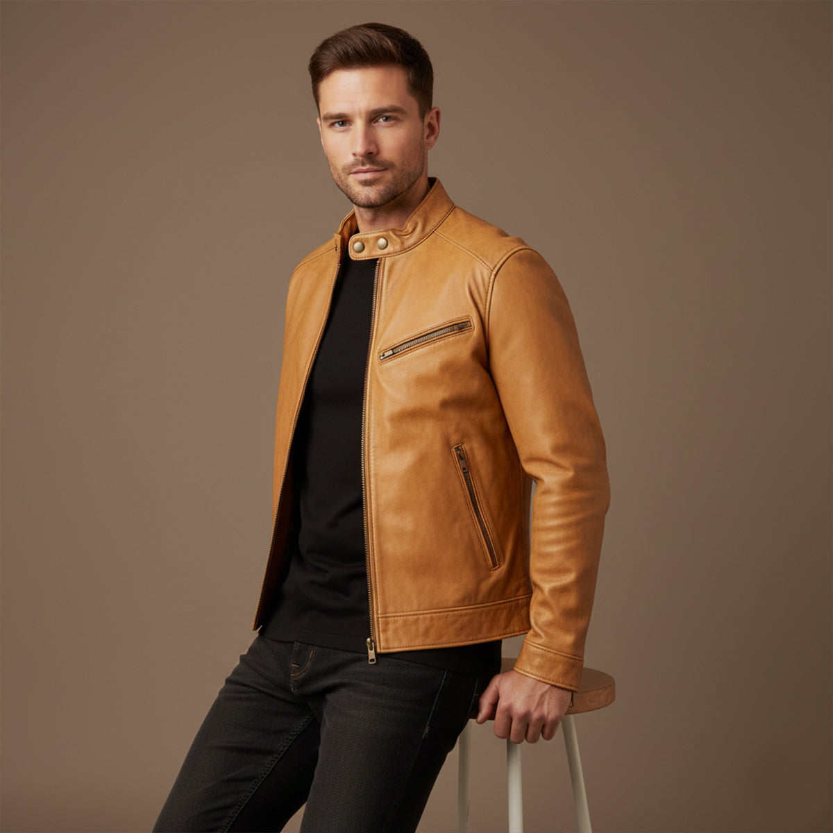 The Brooklyn Leather Biker Jacket – Men’s Classic Motorcycle Style
