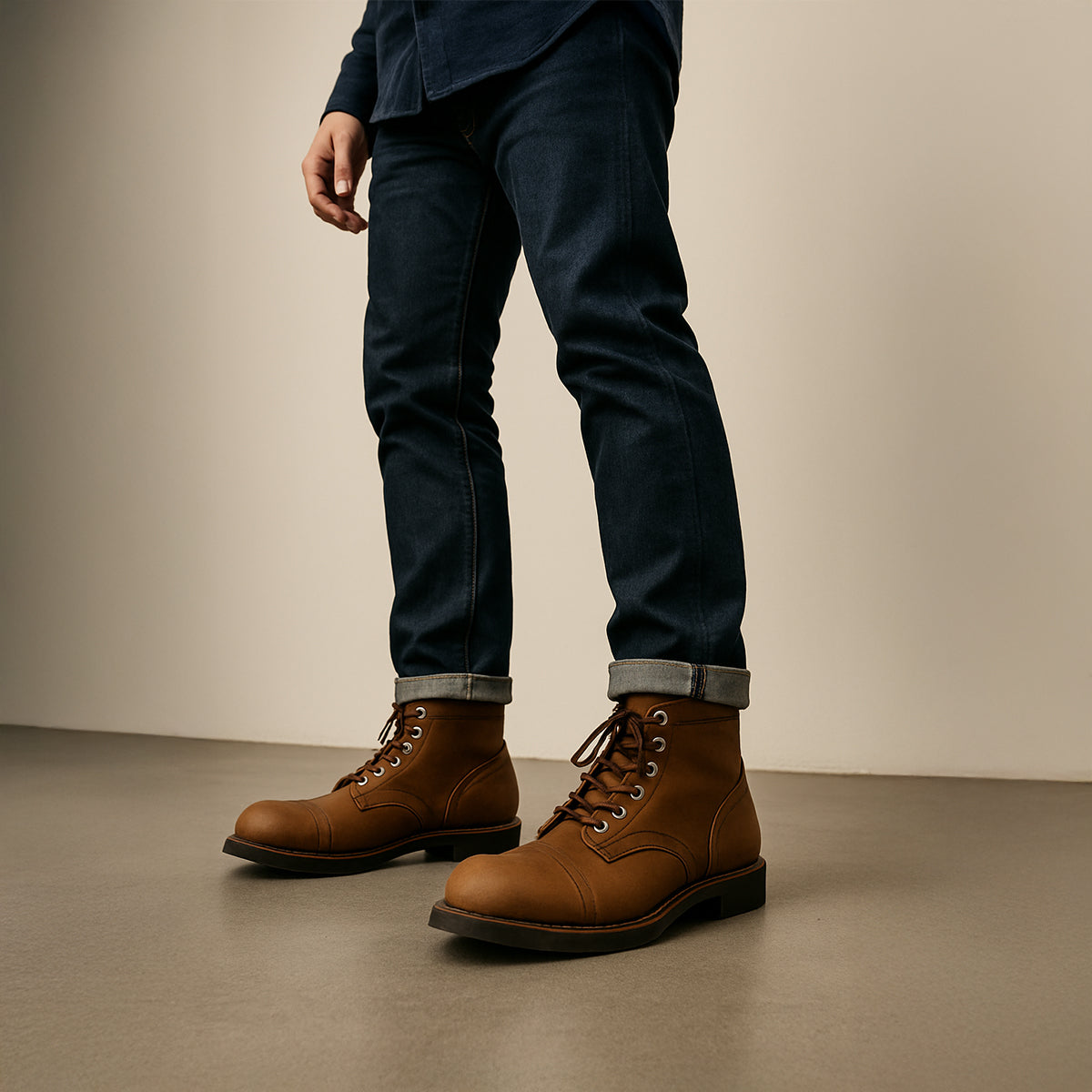 The Grayfield Men’s Lace Up Combat Leather Boots