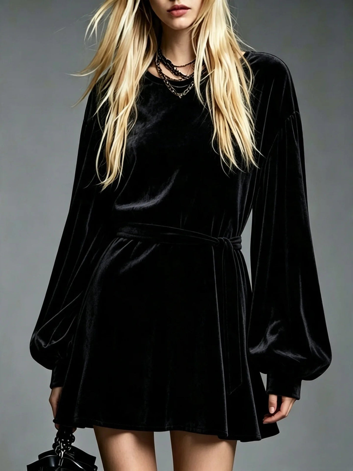 Women’s A Line Velvet Mini Dress