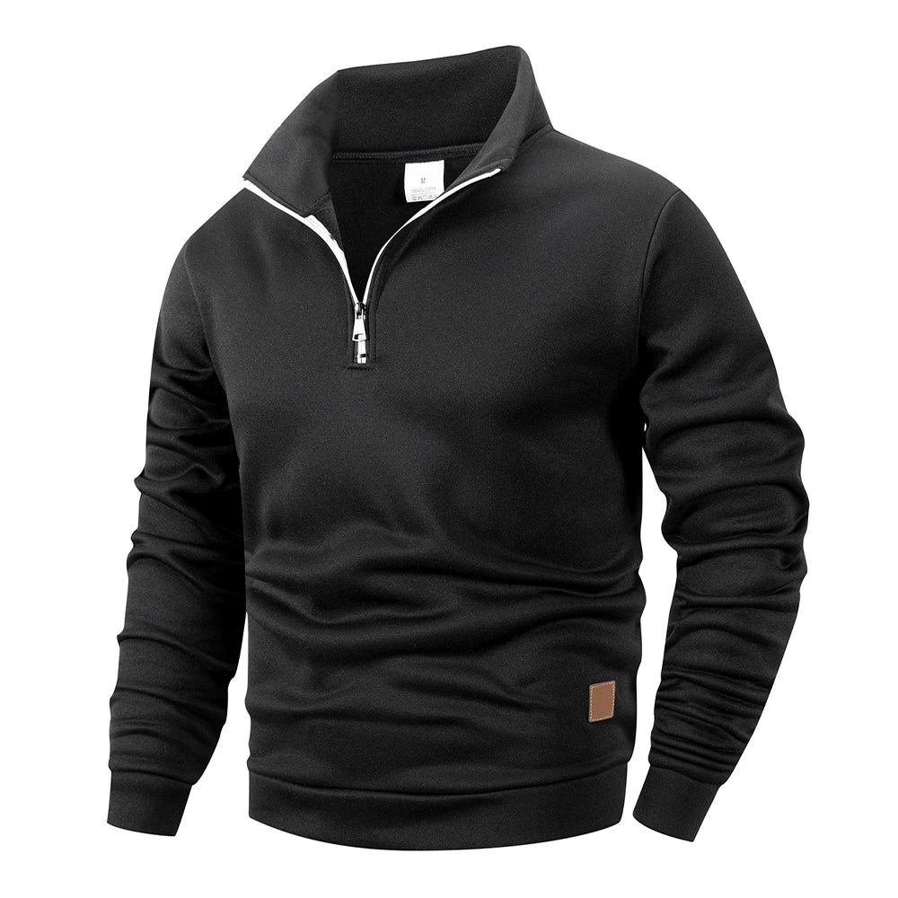 The Harlech Men's Half Zip Stand Collar Sweater