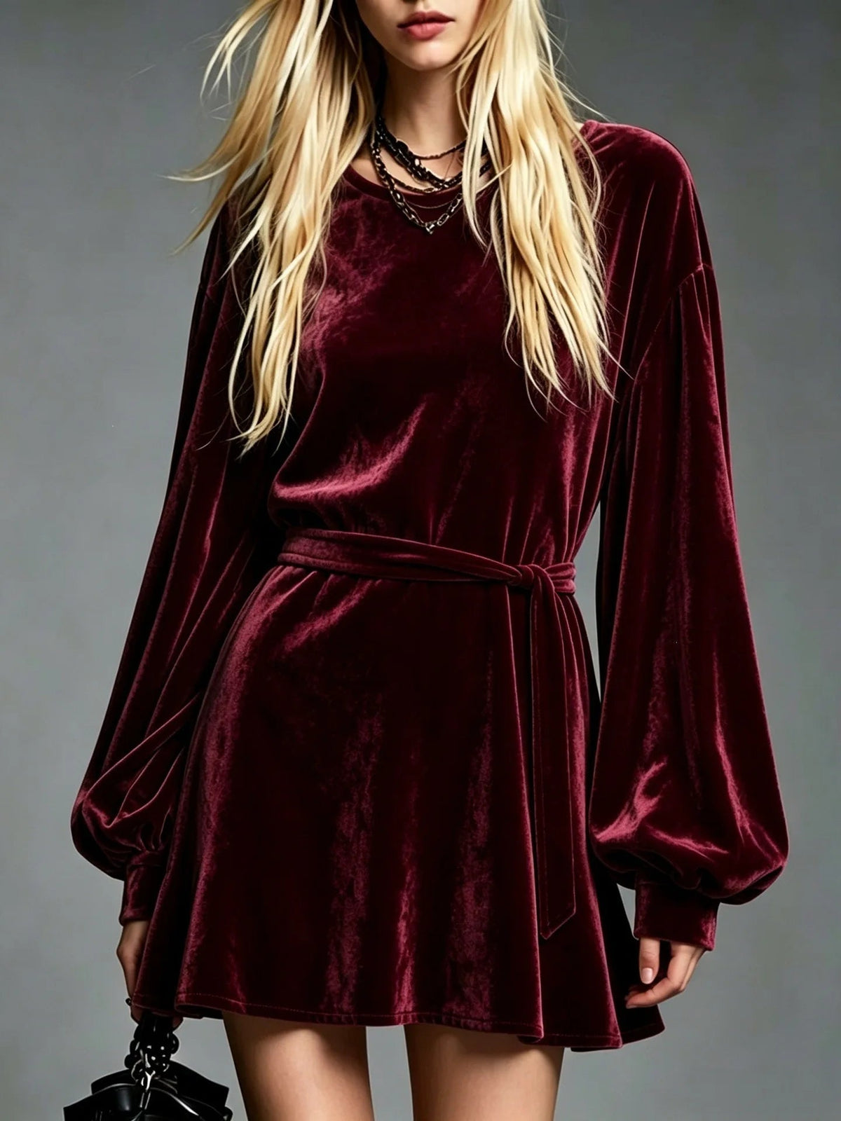 Women’s A Line Velvet Mini Dress