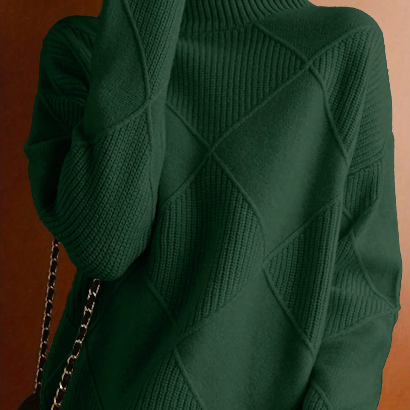 Women's Casual Ribbed High Neck Sweater