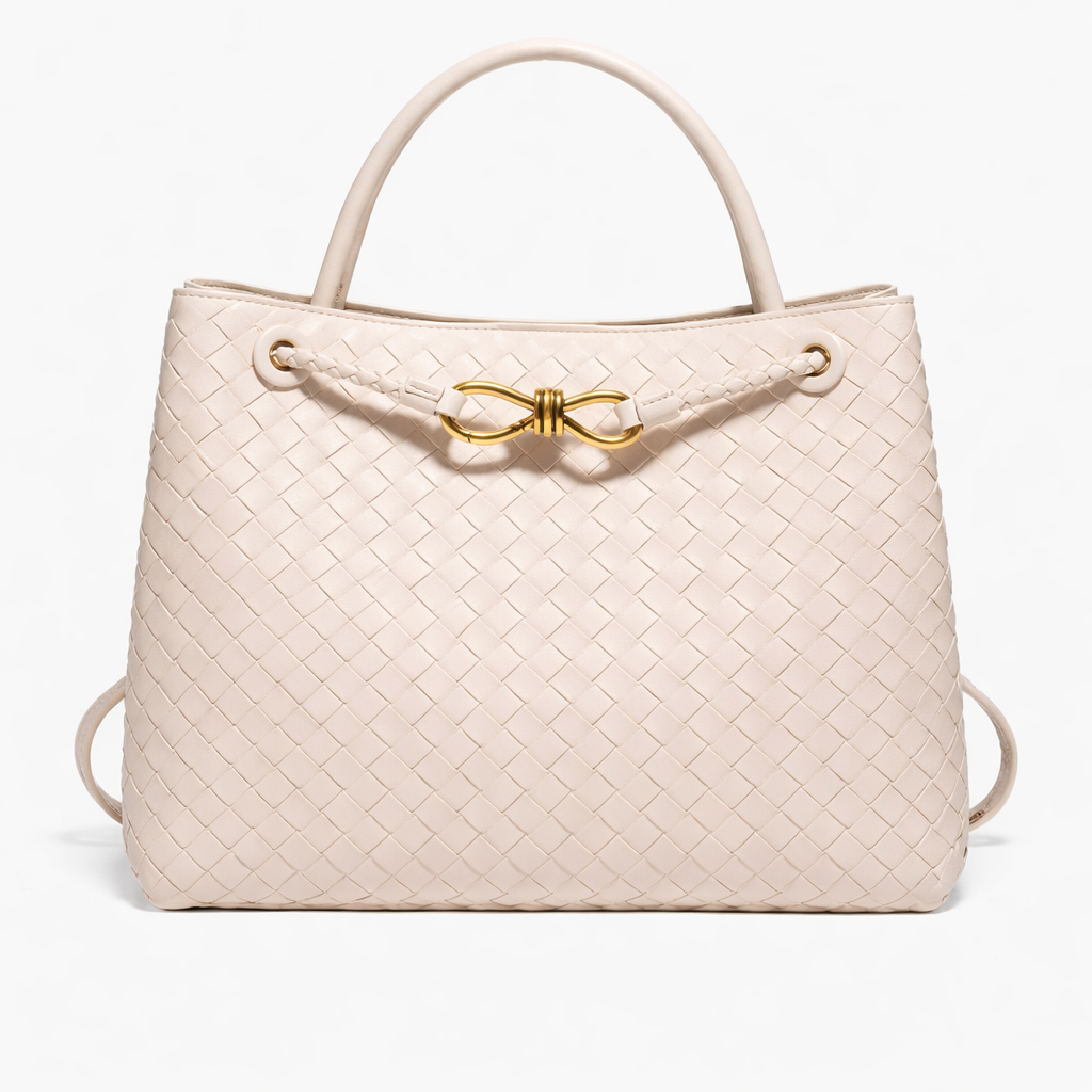 Elegant Woven Tote Bag – Soft Vegan Leather Shoulder Bag